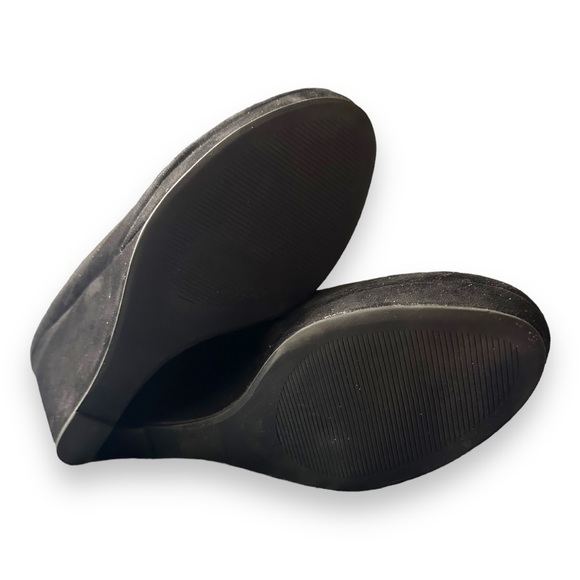 Platform heels, black velvet fabric - Picture 4 of 4